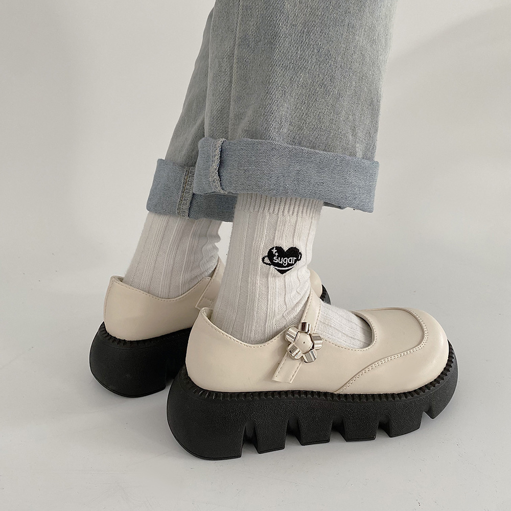 日系jk松糕厚底玛丽珍鞋女2022年春夏新款百搭小皮鞋时尚大头单鞋