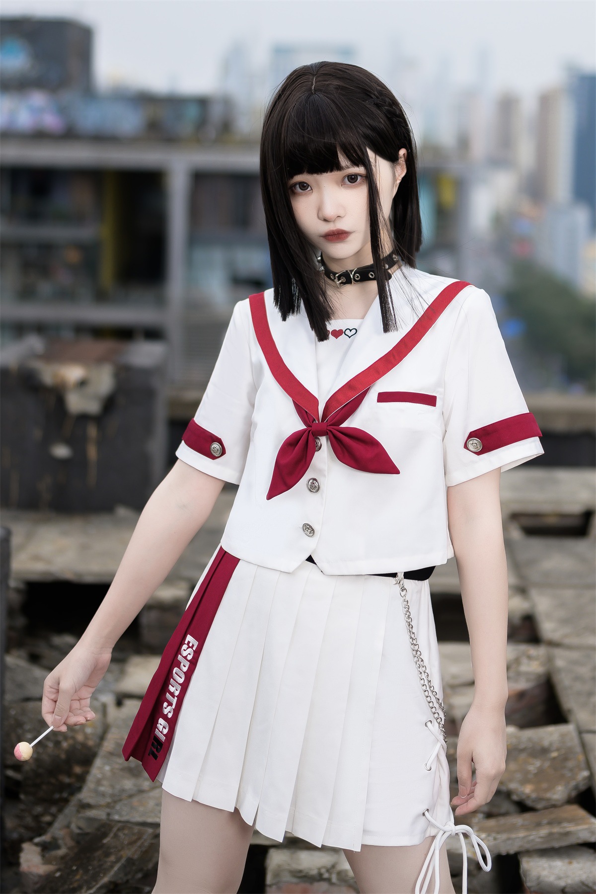 原创电竞少女学院风原创jk制服水手服百褶短裙半身裙套装6350