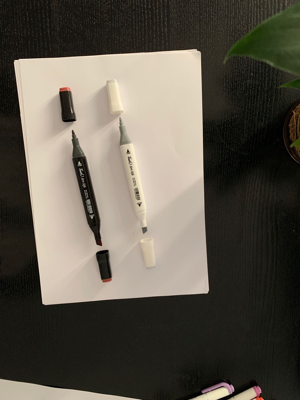 touch art life双头马克笔套装彩色酒精油性60色80色记号笔黑色