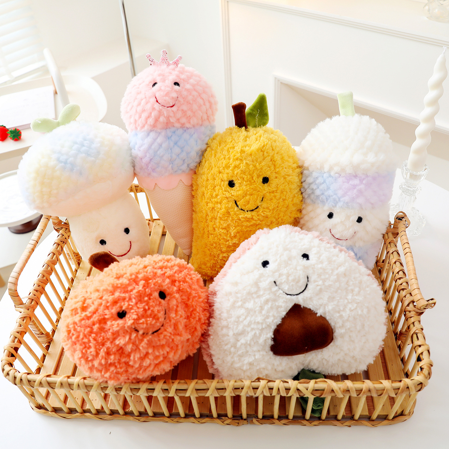 Cartoon Woven Fruit and Vegetable Plush Doll Internet Celebrity Cute Accessories Pillow Cushion