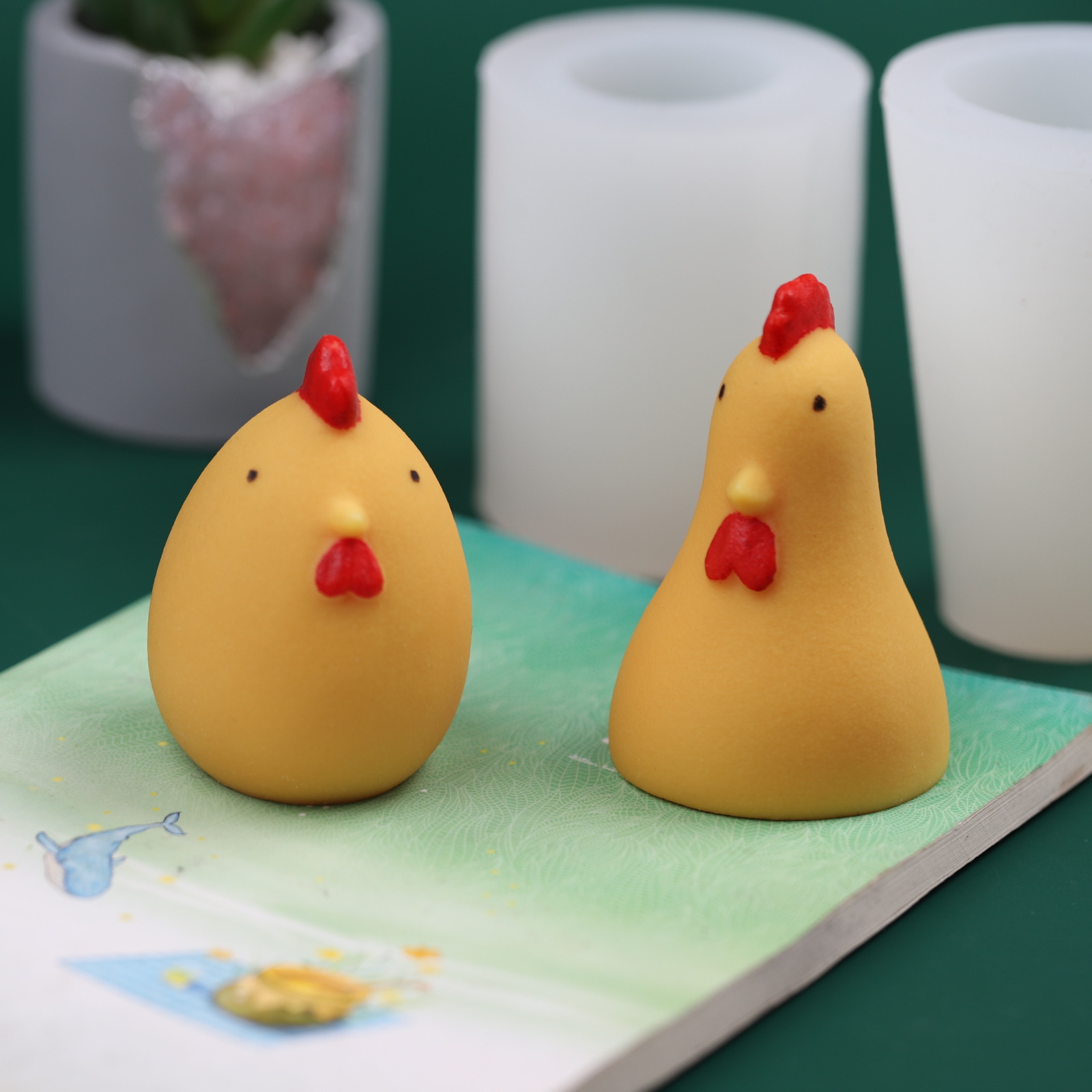 跨境新款小鸡烘焙蛋糕模具diy手工皂香薰蜡烛萌鸡硅胶模具