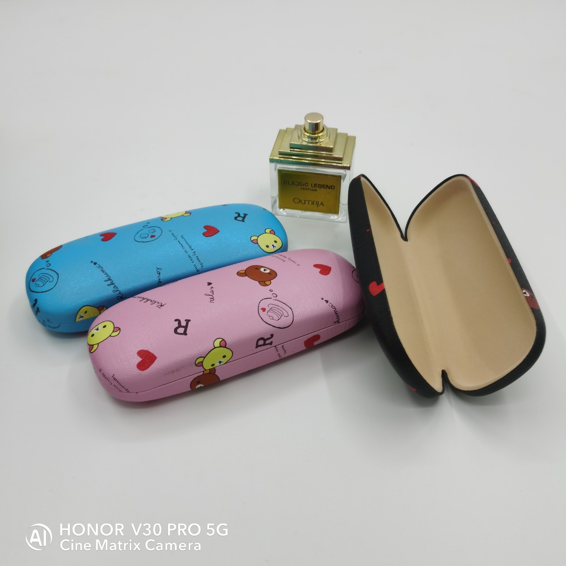 个性小熊男女眼镜盒可印logo近视眼镜盒新款卡通眼镜盒光学眼镜盒