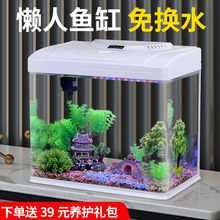 玻璃鱼缸2023客厅小型家用热弯金鱼缸生态新款小鱼缸免换水水族箱