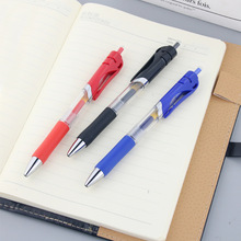 K35按动中性笔广告笔可印LOGO大容量黑色碳素水性0.5m办公签字笔