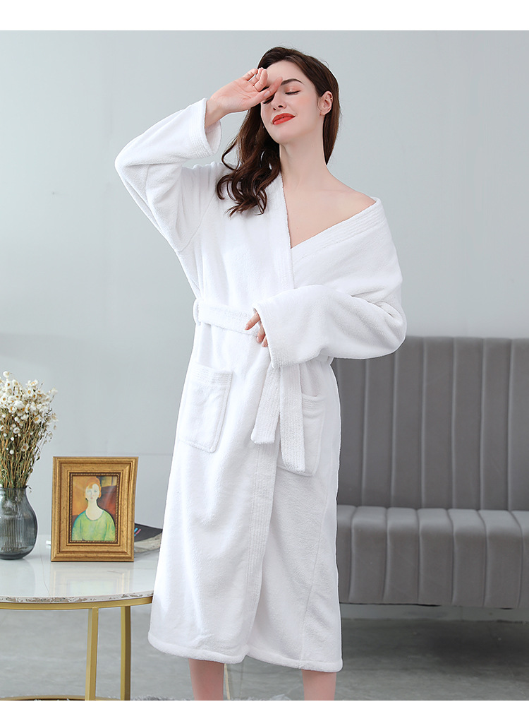 女士和服浴袍珊瑚绒四季吸水酒店同款浴衣日式汗蒸服桑拿服家用