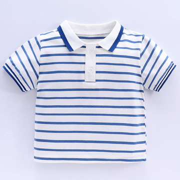 男童短袖polo衫夏装t恤条纹上衣翻领儿童韩版夏季新款半袖童装