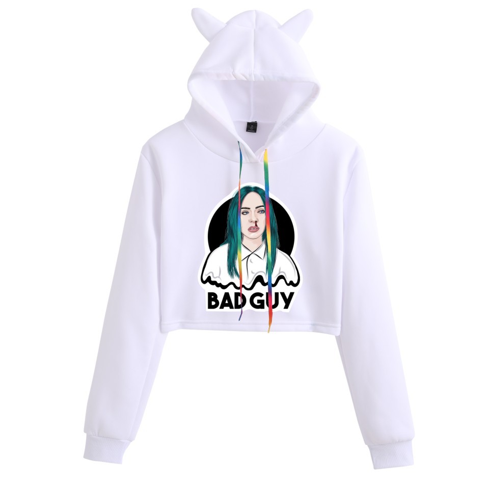 跨境亚马逊潮流billie eilish卫衣说唱歌手周边宽松连帽女款卫衣