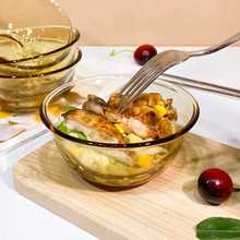 批发玻璃碗单个人饭碗家用2023新款微波炉耐高温蒸蛋碗碟沙拉水果