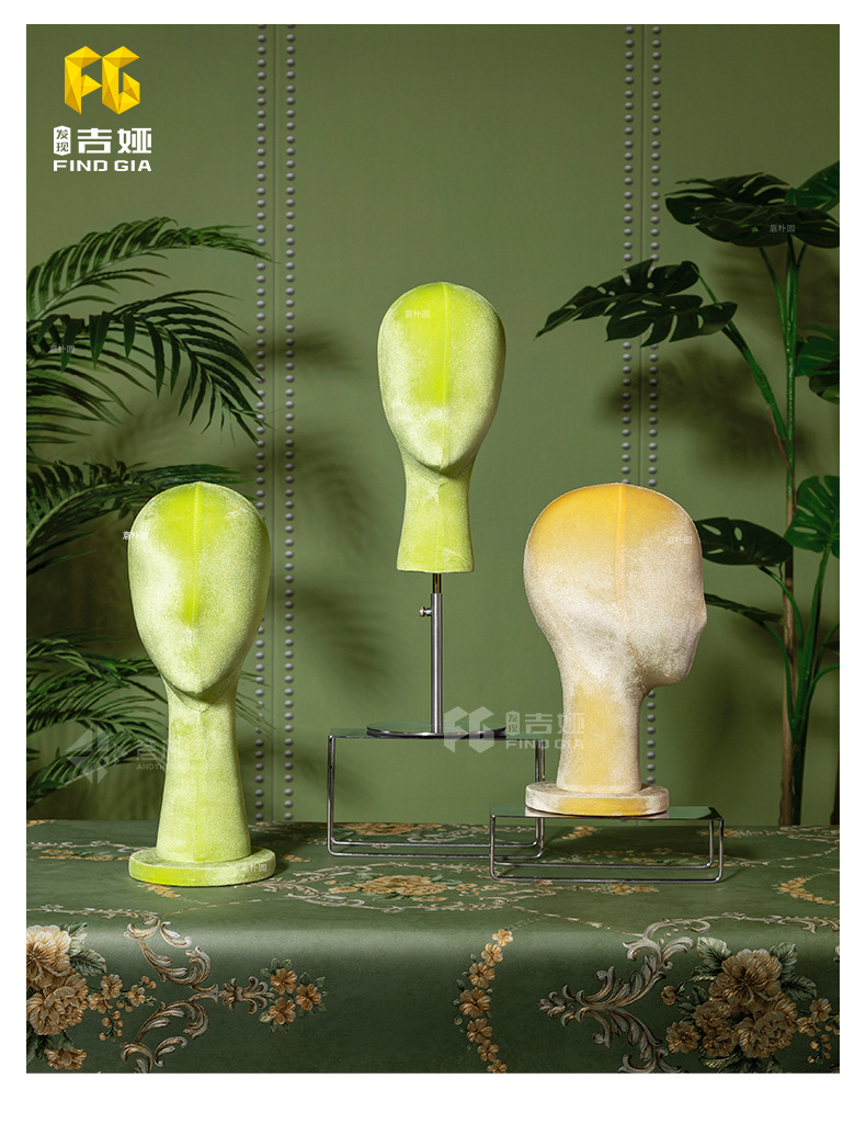 意朴园头模道具假发帽子眼镜丝巾饰品头模支架展示架头模型假人头