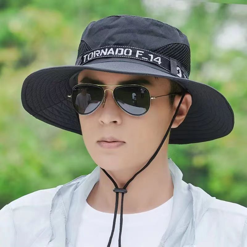 Hat Men's Sunhat Outdoor Summer Sun Protection Travel Leisure Korean Fisherman Hat Men's Mountaineering Fishing Sun Hat