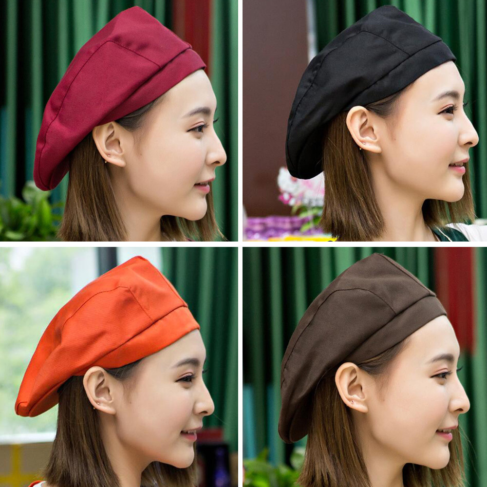 Waiter Work Hat Advance Hats Cloth Cap Beret Fast Food Hat Female Chef Cap Hotel Restaurant Breathable Belt