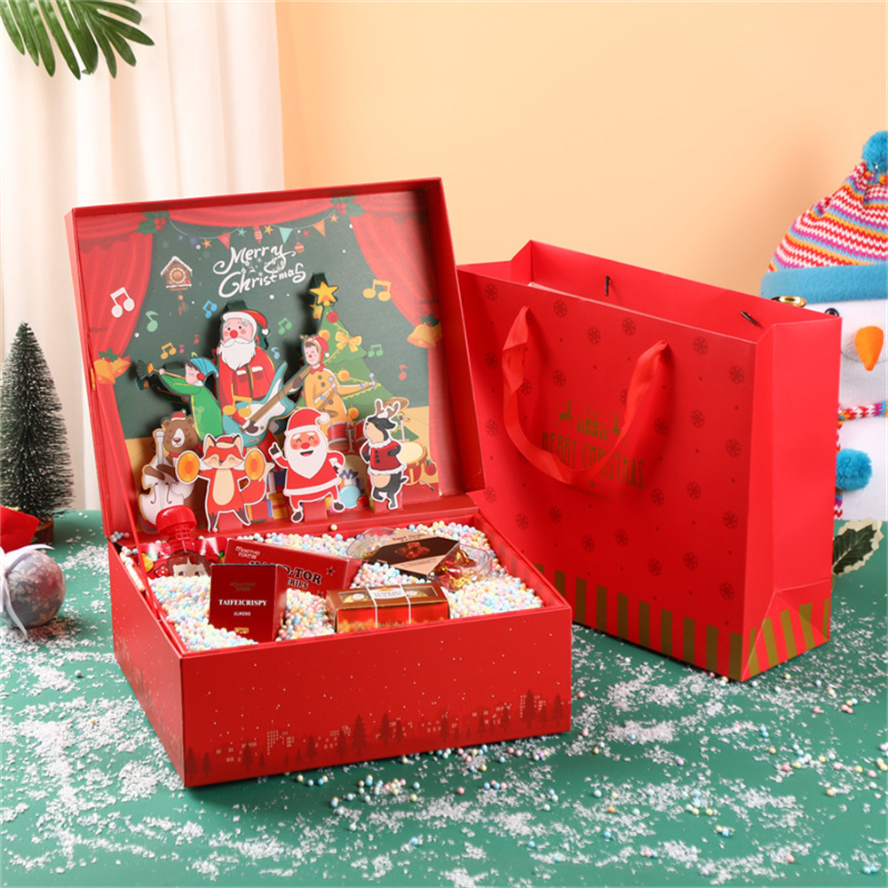 跨境圣诞节礼盒 氛围感礼品盒翻盖3d立体送礼惊喜伴手礼盒礼物盒