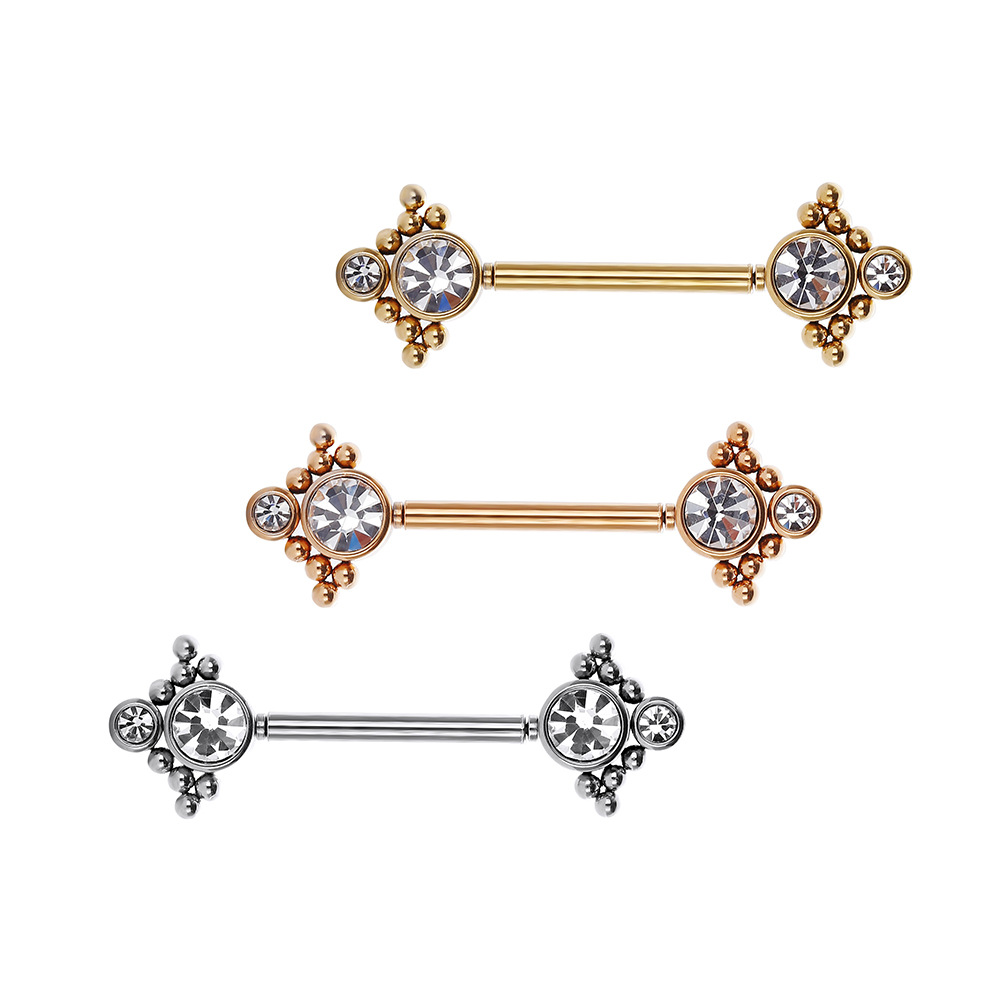 欧美镶钻内插式医用钢皮肤钉乳钉乳环直杆不锈钢穿刺穿孔饰品现货