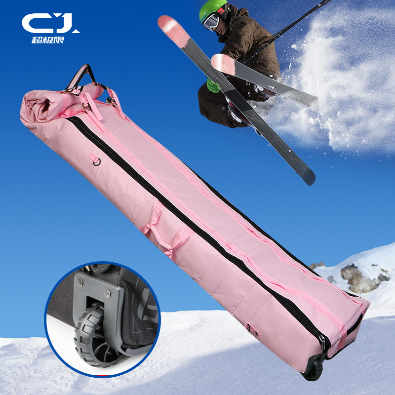 oem定制带轮子滑雪包 双板雪具包 双肩滑雪背包 耐磨防水滑雪板包