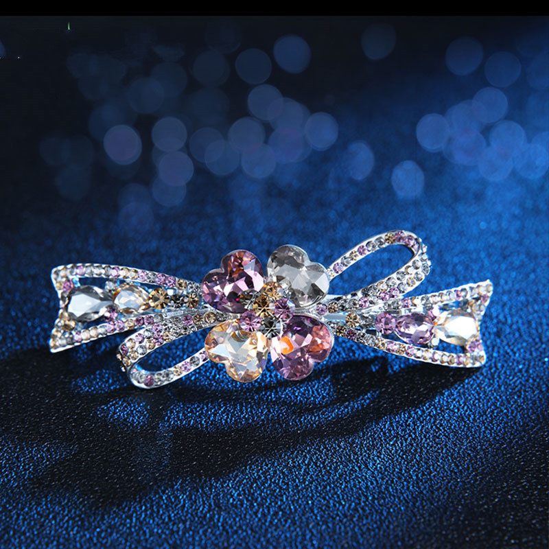 发夹发卡顶夹一字夹后脑勺水钻水晶夹子简约头饰韩版成人蝴蝶卡子