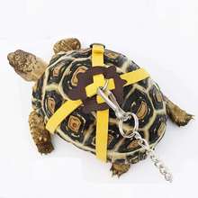 跨境乌龟溜绳pu牵引绳可调节背心式中小型草龟外出系套绑乌龟绳子