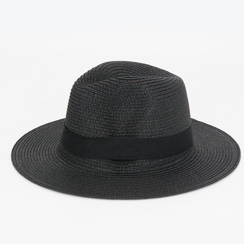 Summer Foldable Big Brim Lafite Panama Straw Hat Square Buckle Sun Hat Outdoor Breathable Sun Hat Wholesale