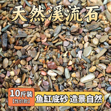 原生溪流石造景鱼缸底砂免洗鹅卵石头纯天然铺底装饰五彩石大石头