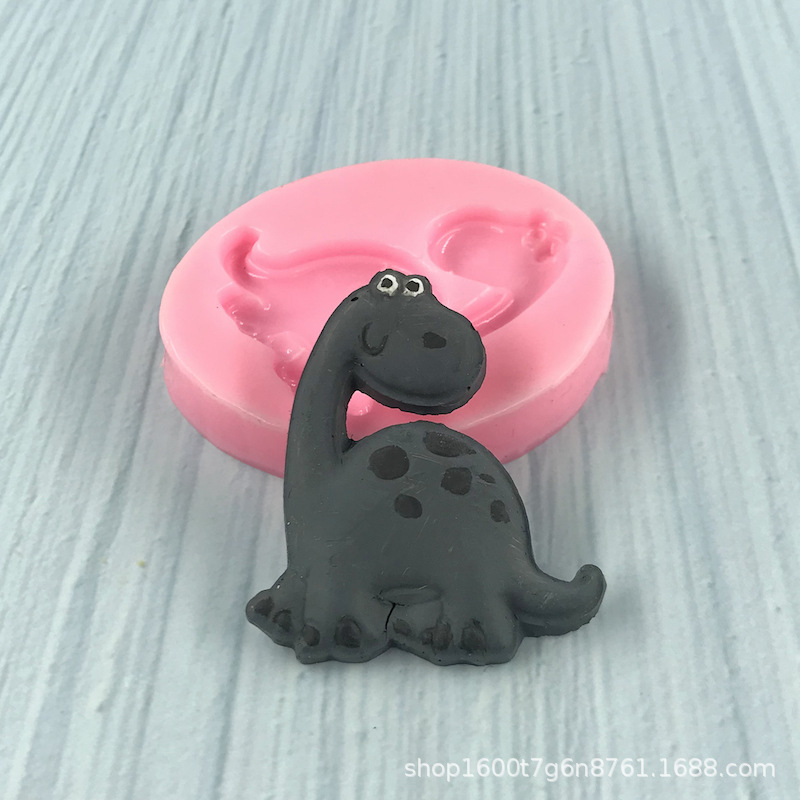 单个恐龙硅胶模具翻糖巧克力模 diy蛋糕装饰模具创意卡通烘焙模具