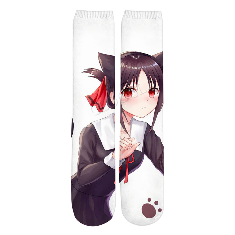 独立站热销袜子时尚3d数码动漫女孩印花袜子短袜跨境袜子厂家批发