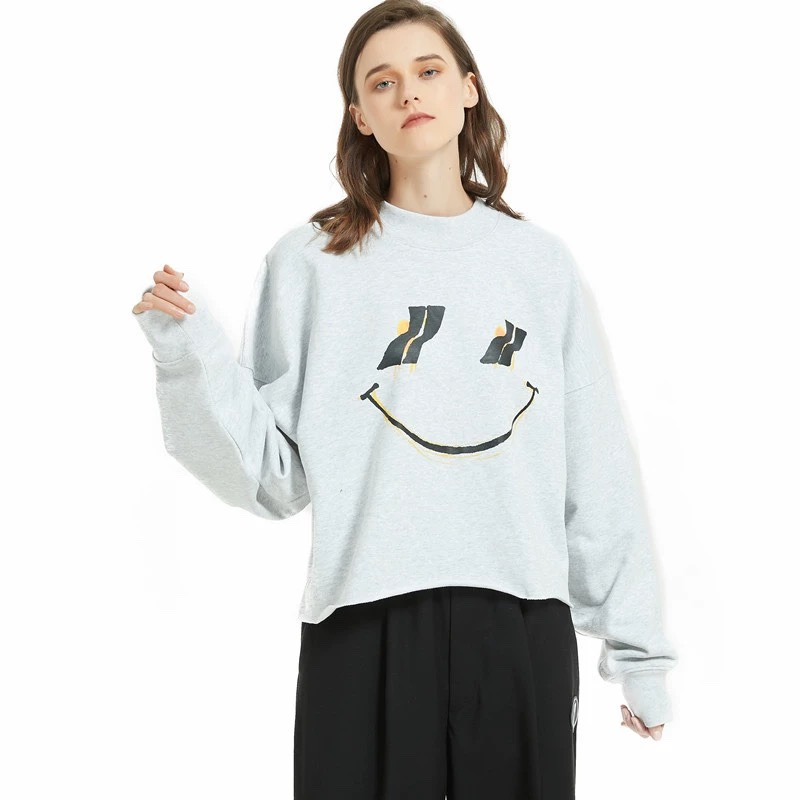 a93we 11彩绘涂鸦笑脸设计短款女卫衣不退不换-阿里巴巴