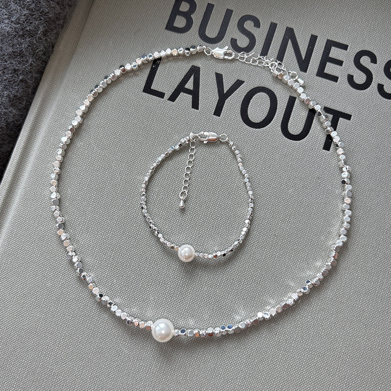 ornament necklace light luxury minority exquisite high-grade bracelet bracelet s home pearl small pieces of silver bracelet twin women‘s