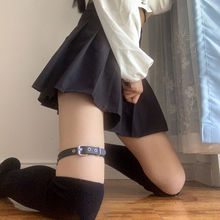 腿环朋克软妹少女性感萝莉日系黑色蕾丝蝴蝶结可调节弹性大腿批发