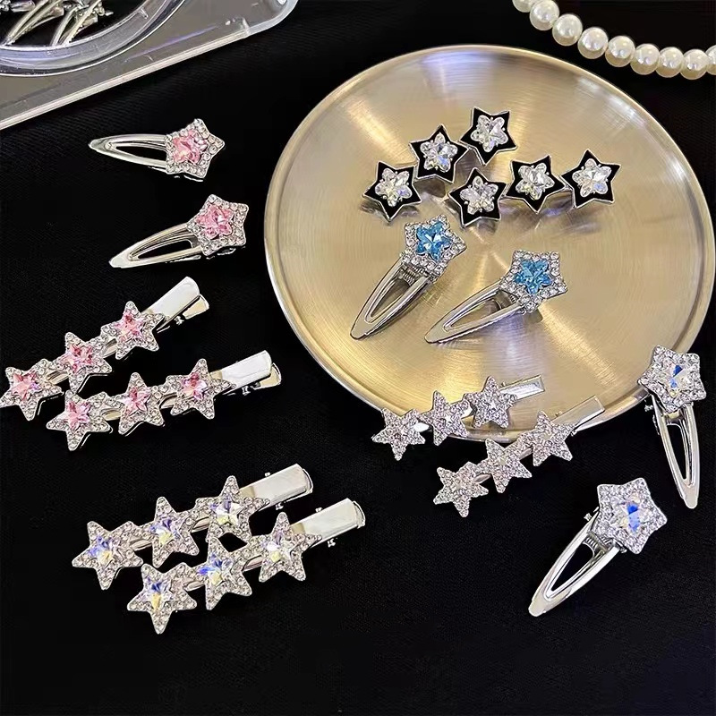 春款民族风花朵蝴蝶结蕾丝边弹簧夹侧边夹甜美少女发夹发饰女发箍