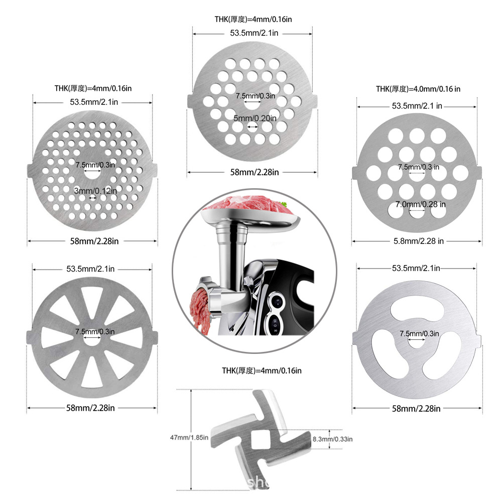 Stainless Steel Knife Mesh Blade Sausage Filler Universal Cutter Plate Double-Edged Fine-Toothed Comb Orifice Plate