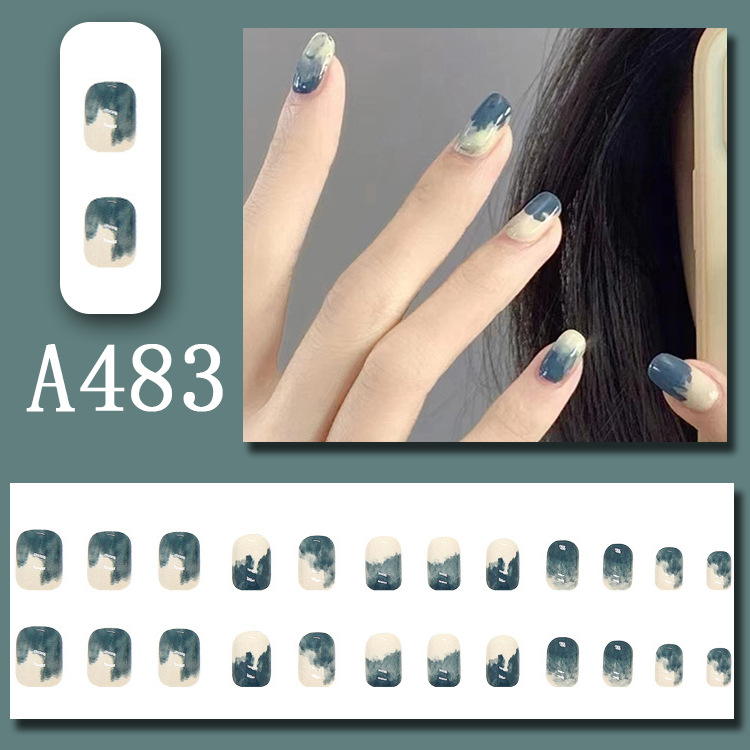 Wear Nail Nail Sticker Fake Nails Removable Summer Lemon Ice Transparent Popular Tiktok Hot Sale Nail Hair Generation