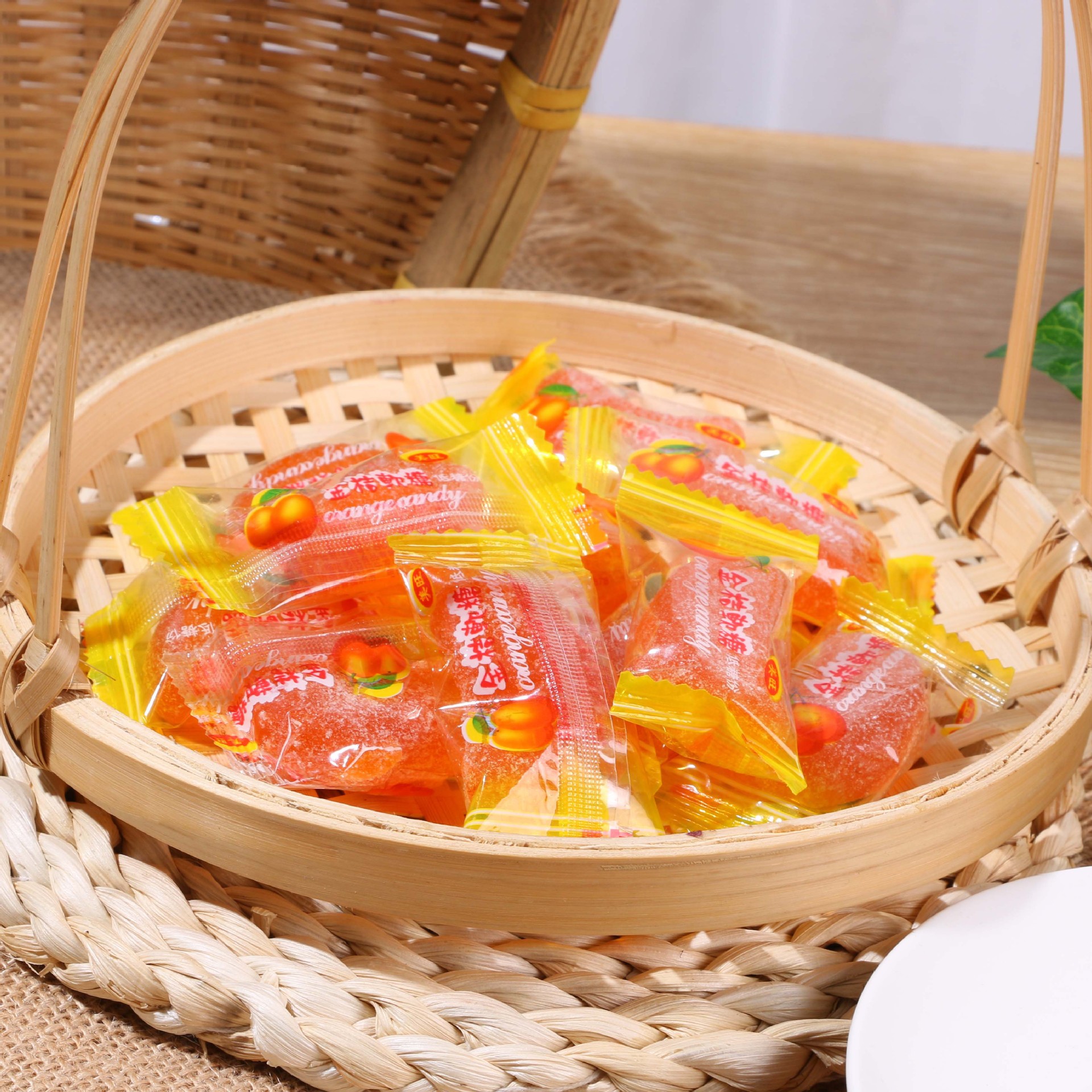 橘子味软糖年货喜糖批发500g/袋一件代发量大价优凝胶橘子味糖果