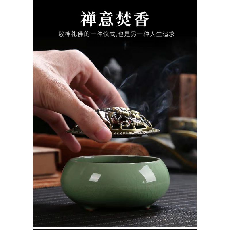 陶瓷香炉 批发陶瓷熏香炉家用室内檀香炉 青瓷冰裂盘香炉-阿里巴巴