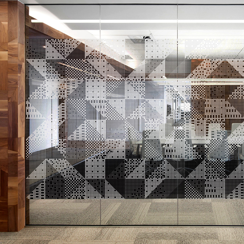 办公室无胶静电磨砂玻璃贴纸玻璃贴膜uv马赛克透光不透明推拉门