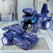 一键撞击变形恐龙玩具车惯性小汽车赛车模型男孩玩具车儿童小礼物