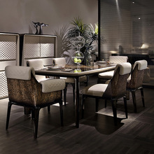 环欧 意式新古典奢华餐桌椅 大户型别墅长方形高端餐台树榴面餐桌