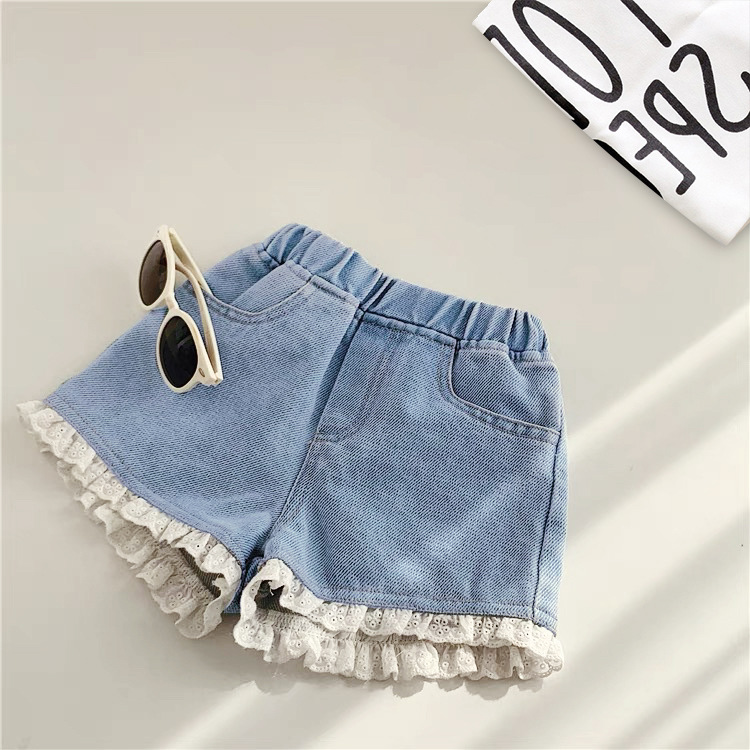 Girls' Denim Shorts Summer New Korean Style Baby All-Match Thin Outer Wear Children's Summer Clothing Western Style Short Pants Fashion