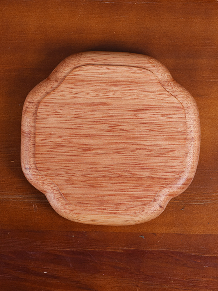 批发天然香花梨木壶承壶垫紫砂壶盖碗底座家用小茶盘果盘点心盘干