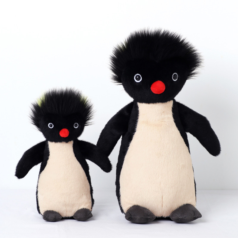 炸毛企鹅毛绒玩具布娃娃批发罗尼跳岩企鹅玩偶皮壳婚庆抛洒小公仔
