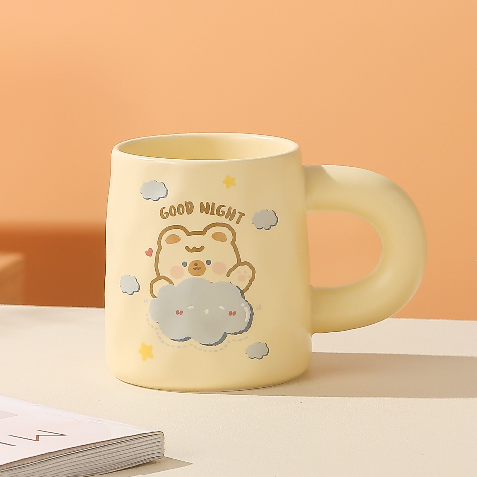 Cartoon Porcelain Cup Coffee Cup Mug Ins Breakfast Milk Couple Water Cup Cute Bear Pattern Cup with Hands