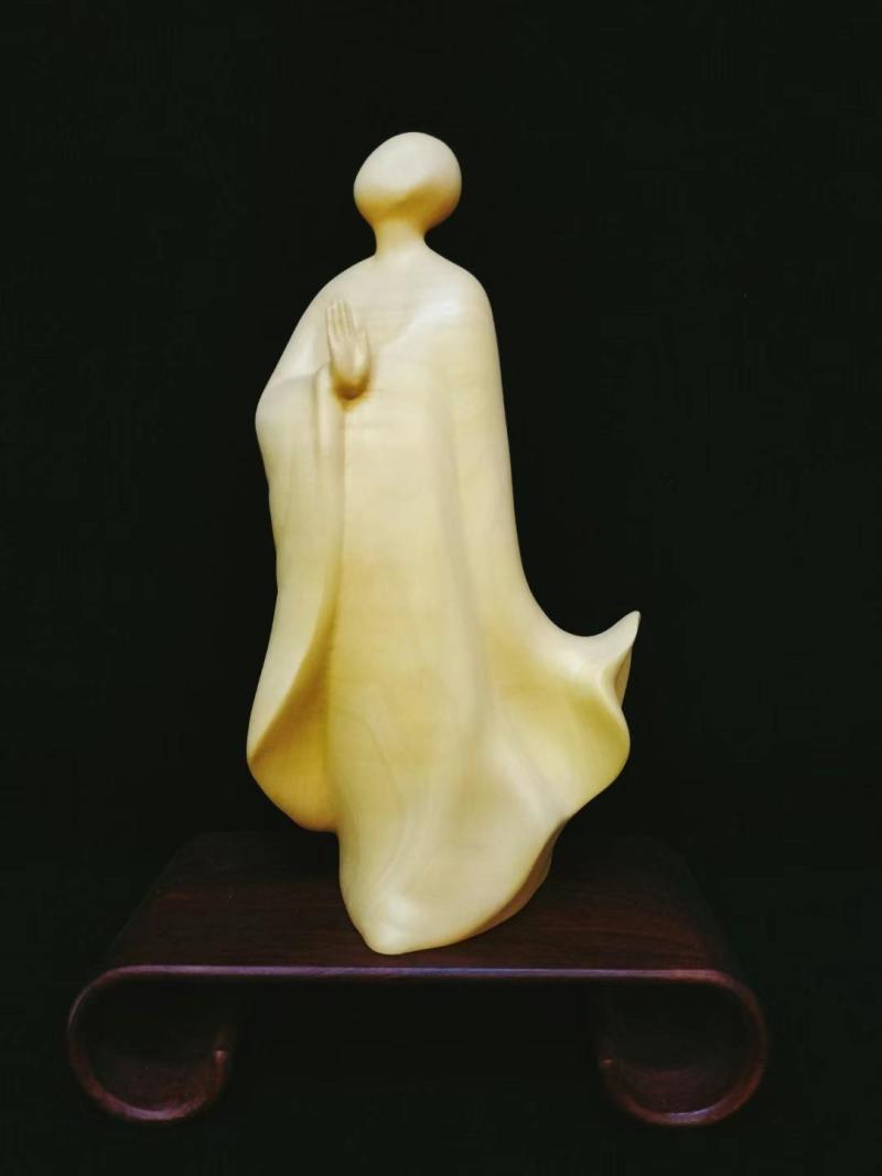 大叶黄杨木雕刻无相佛摆件工艺品居家雕刻创意工艺礼品