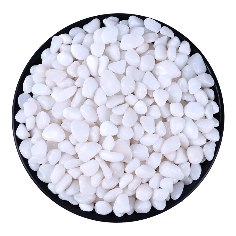 白色石子石头精抛光装饰造景庭院小白石景观阳台铺地白石子鹅卵石