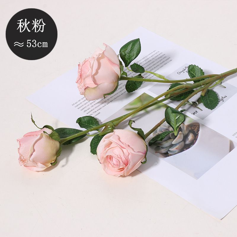 Flower Single Stem 3 Siduo Rose Living Room Entrance Bedroom Home Ornamental Flower Artificial Flowers in Stock Wholesale