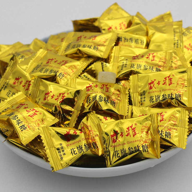 网红花旗参糖人参糖含人参糖果休闲办公零食散装250g约85粒-阿里巴巴