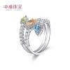 Like a breath of fresh air ins natural colour gemstone Ring wholesale Advanced sense S925 Sterling Silver Bud Ring new pattern