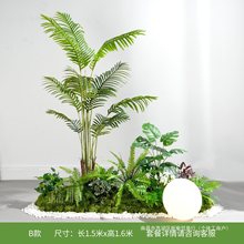 绿植玄关造景假花热带植物树装饰景观室内橱窗楼梯下场景布置