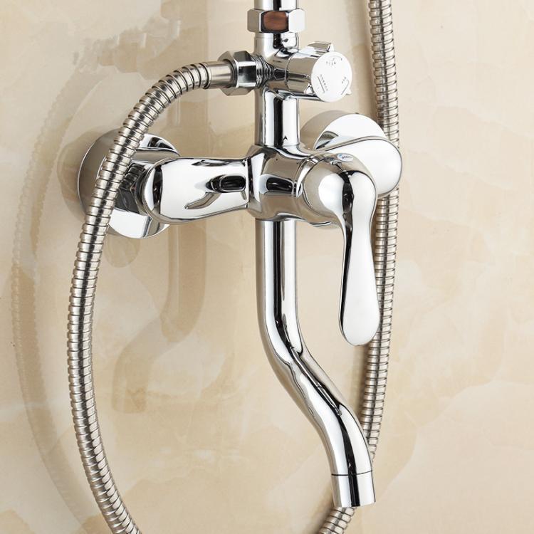 全铜花洒暗装混水阀淋浴冷热水龙头旋转下出水洗澡三联龙头