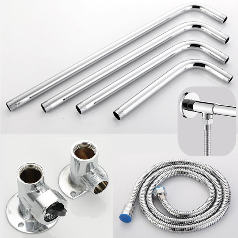 304不锈钢花洒支架暗改明装铜固定座淋浴室横杆洗澡堂简易顶喷头