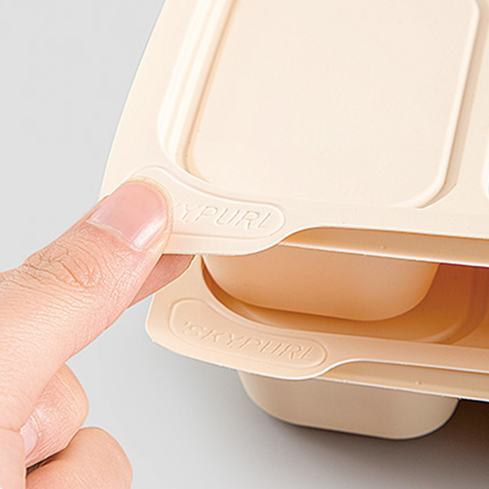 pla pbs一次性可降解餐盒pla三格方盒玉米淀粉环保饭盒外卖打包盒