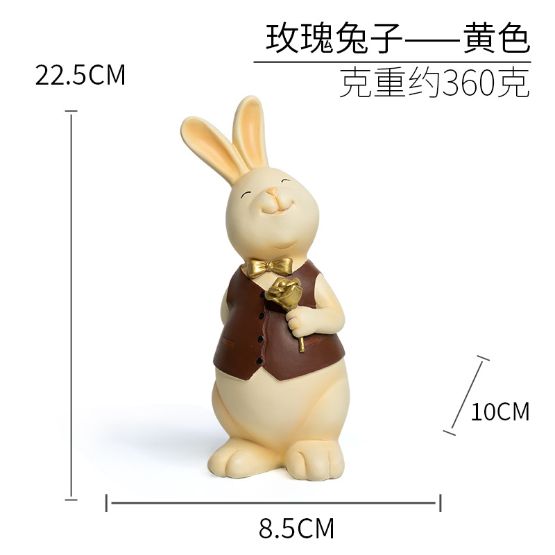 Rabbit Year Gift Cute Rabbit Decoration Home Hallway Desktop TV Cabinet Decorations Happy Marriage Gift