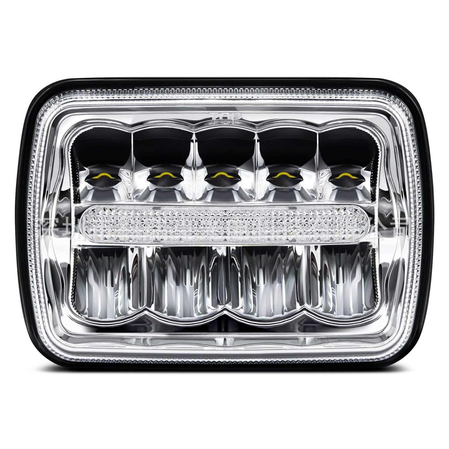 5x7 7寸drl 天使眼 50w 方形led工作灯 牧马人吉普大灯 卡车射灯